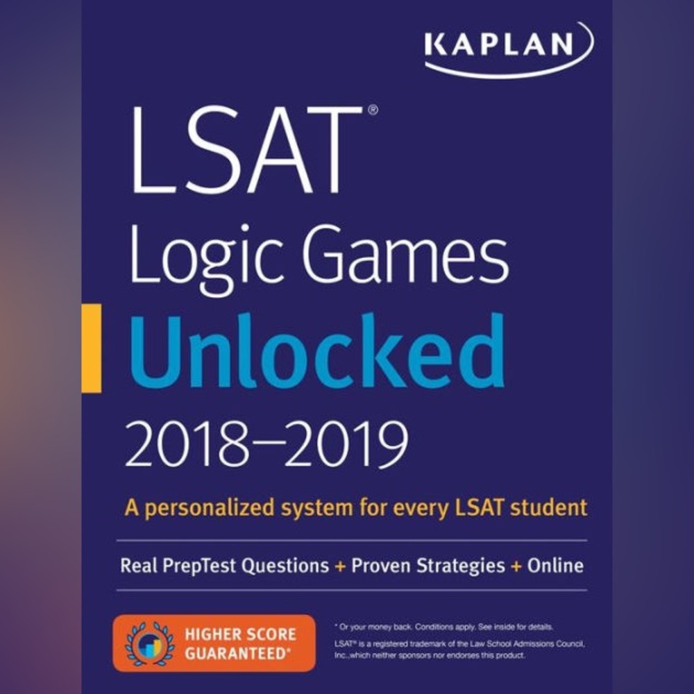 NEW- Kaplan LSAT Logic Games Unlocked 2018-2019 in Blue and Orange - Paperback